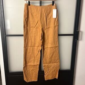 NWT REFORMATION 100% Linen High Rise Brown Trouser Pants Women Size 6